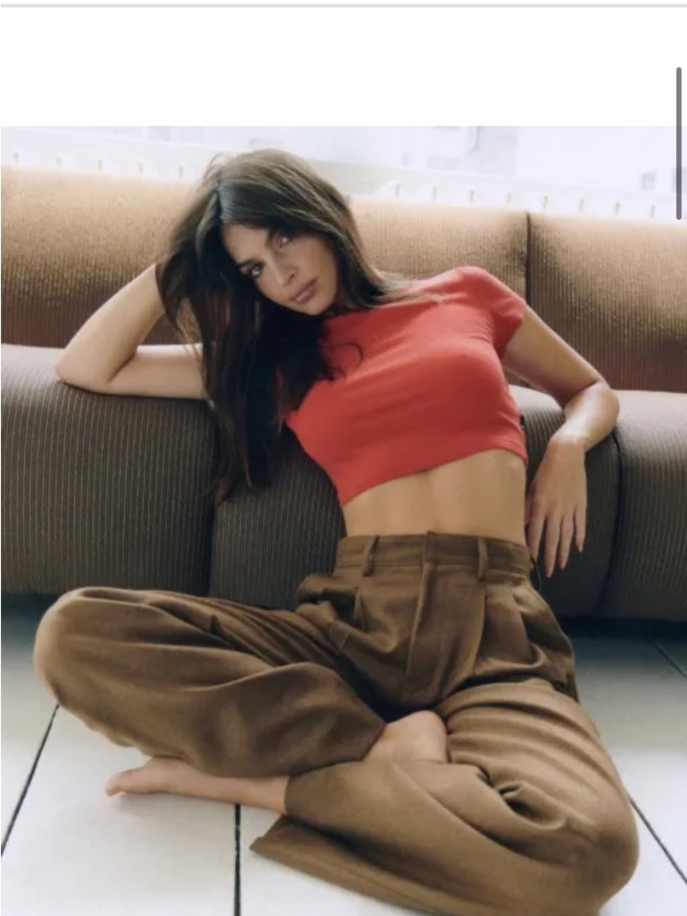 AG EM Rata Orange like red  Short Sleeve Cropped Tee